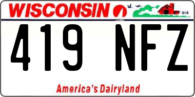 WI license plate 419NFZ