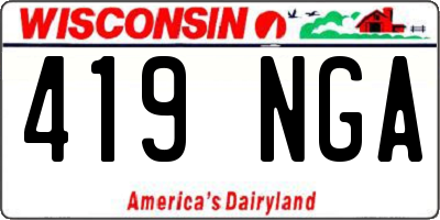 WI license plate 419NGA