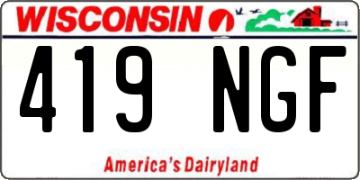 WI license plate 419NGF