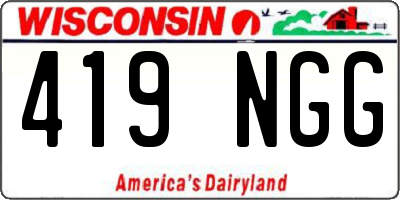 WI license plate 419NGG