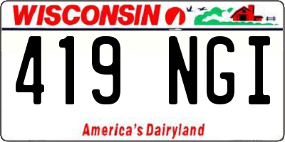WI license plate 419NGI