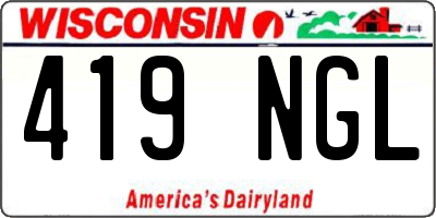 WI license plate 419NGL