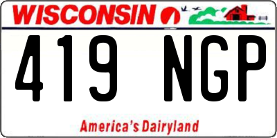 WI license plate 419NGP