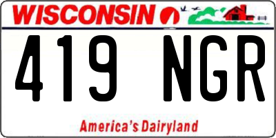 WI license plate 419NGR