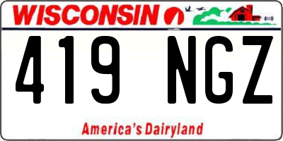 WI license plate 419NGZ