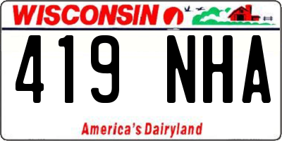 WI license plate 419NHA
