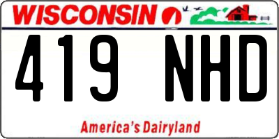 WI license plate 419NHD