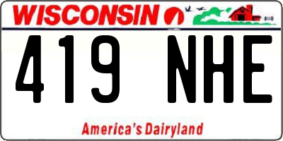 WI license plate 419NHE