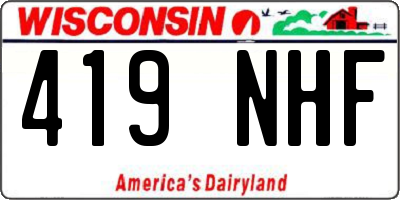 WI license plate 419NHF