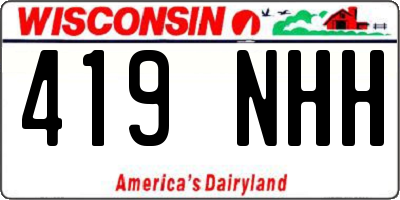 WI license plate 419NHH