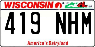WI license plate 419NHM