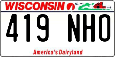 WI license plate 419NHO