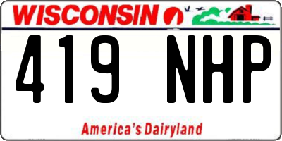 WI license plate 419NHP