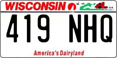 WI license plate 419NHQ