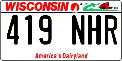 WI license plate 419NHR