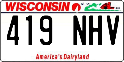WI license plate 419NHV