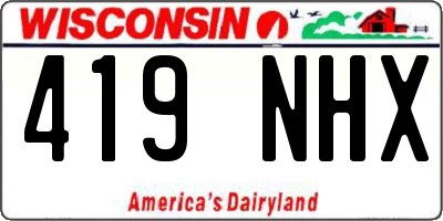 WI license plate 419NHX