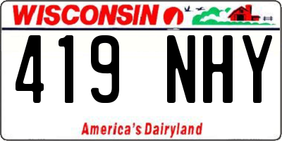 WI license plate 419NHY