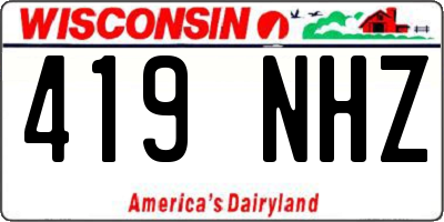 WI license plate 419NHZ