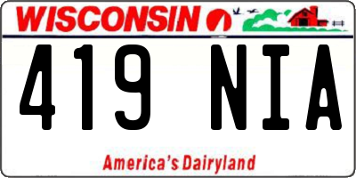 WI license plate 419NIA