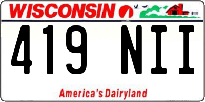 WI license plate 419NII