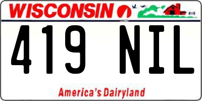 WI license plate 419NIL