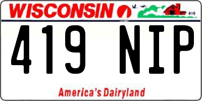 WI license plate 419NIP