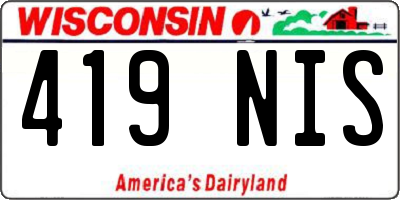 WI license plate 419NIS