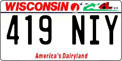 WI license plate 419NIY