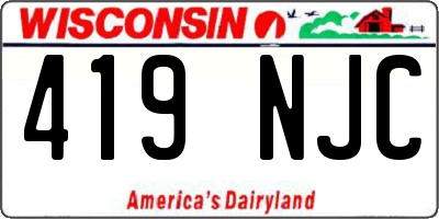 WI license plate 419NJC