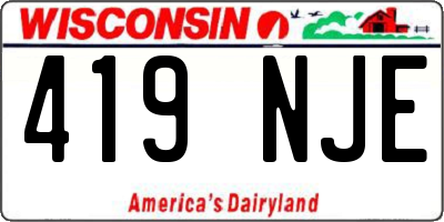 WI license plate 419NJE