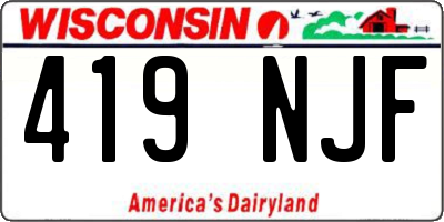 WI license plate 419NJF
