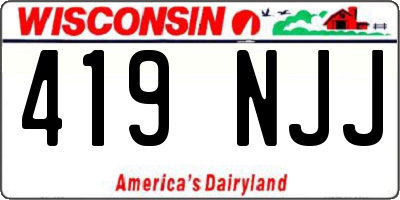 WI license plate 419NJJ