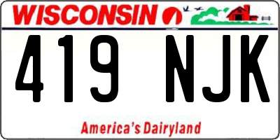 WI license plate 419NJK