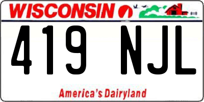 WI license plate 419NJL
