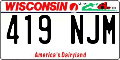 WI license plate 419NJM