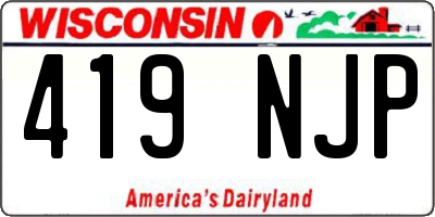WI license plate 419NJP