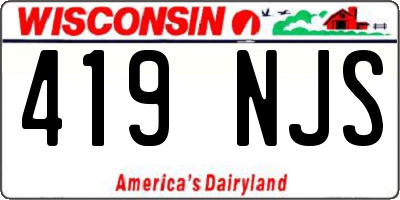 WI license plate 419NJS