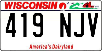 WI license plate 419NJV