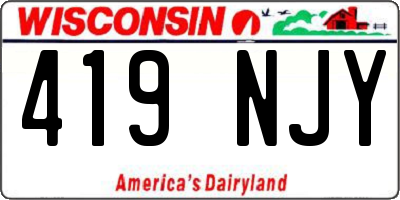 WI license plate 419NJY