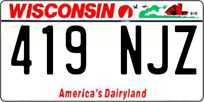WI license plate 419NJZ