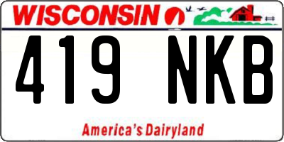 WI license plate 419NKB