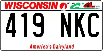 WI license plate 419NKC