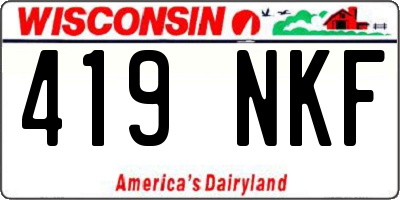 WI license plate 419NKF