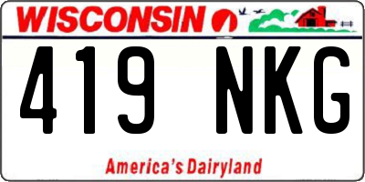 WI license plate 419NKG