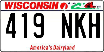 WI license plate 419NKH