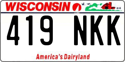 WI license plate 419NKK