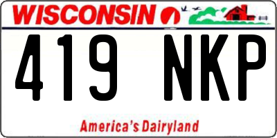 WI license plate 419NKP