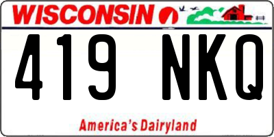 WI license plate 419NKQ