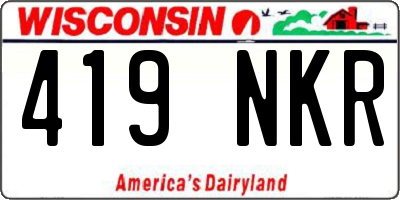 WI license plate 419NKR